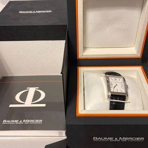 NWOT Baume & Mercier Men’s watch with leather band NEVER WORN!